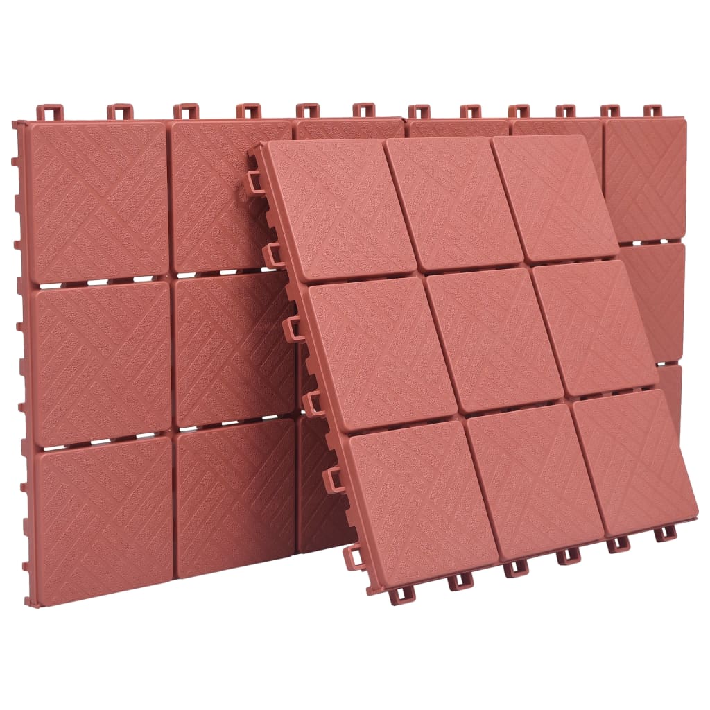 VIDAXL -Terrassenfliesen 10 Stcs 30,5 x 30,5 cm Kunststoffrot