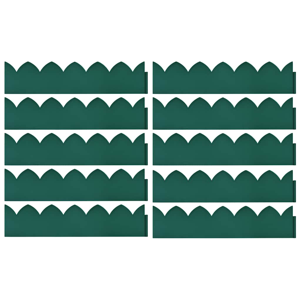 VIDAXL -Gazonkanten 10 PCs 65x15 cm pp grün