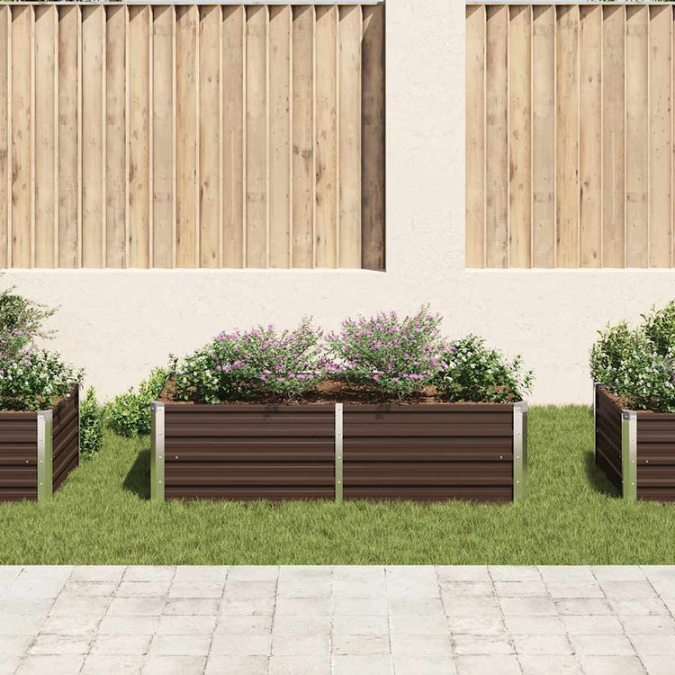 Vidaxl -Pflanzer erhöht 160 x 80 x 45 cm verzinkter Stahlbraun