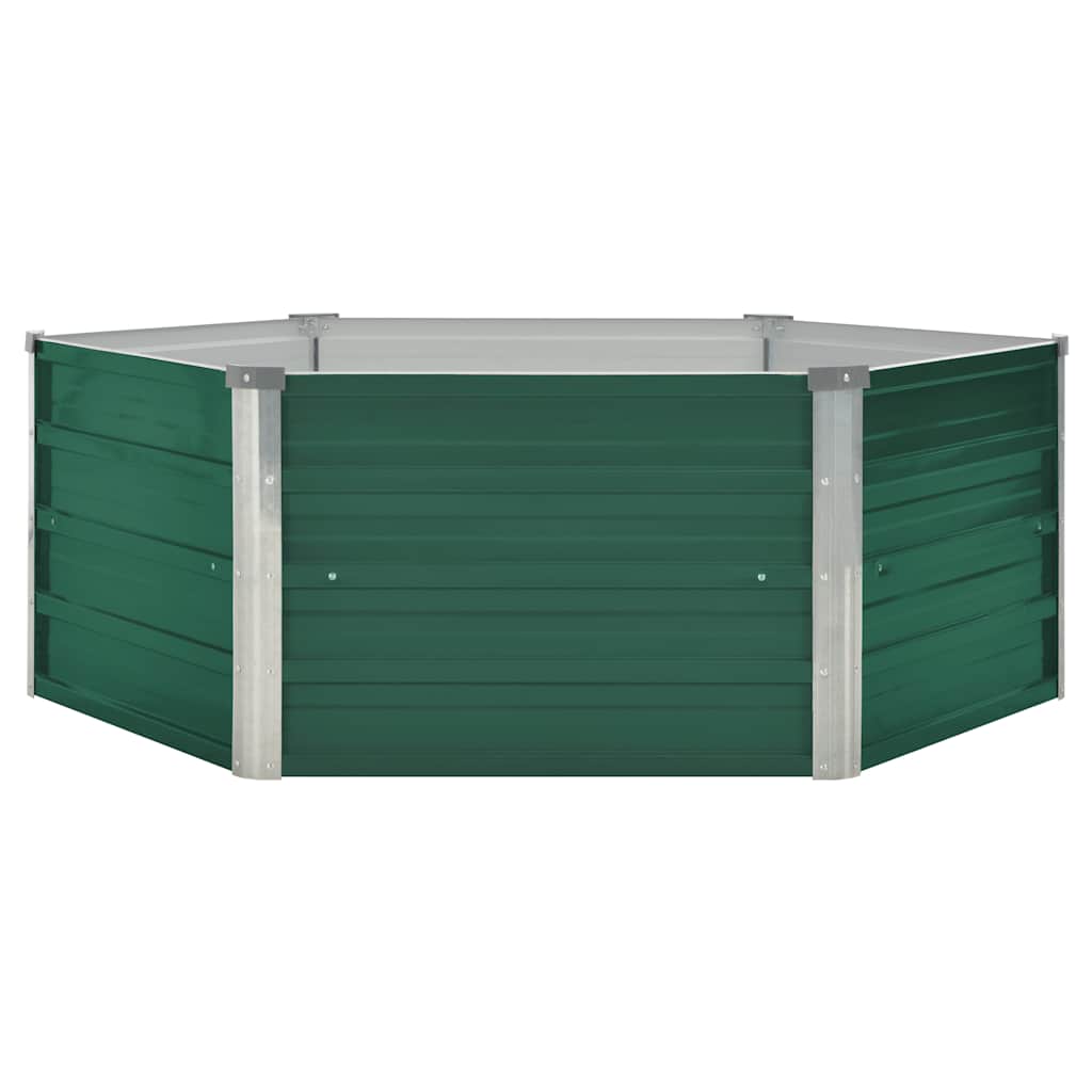 VIDAXL -Pflanzer erhoben 129 x 129 x 46 cm verzinktes Stahlgrün
