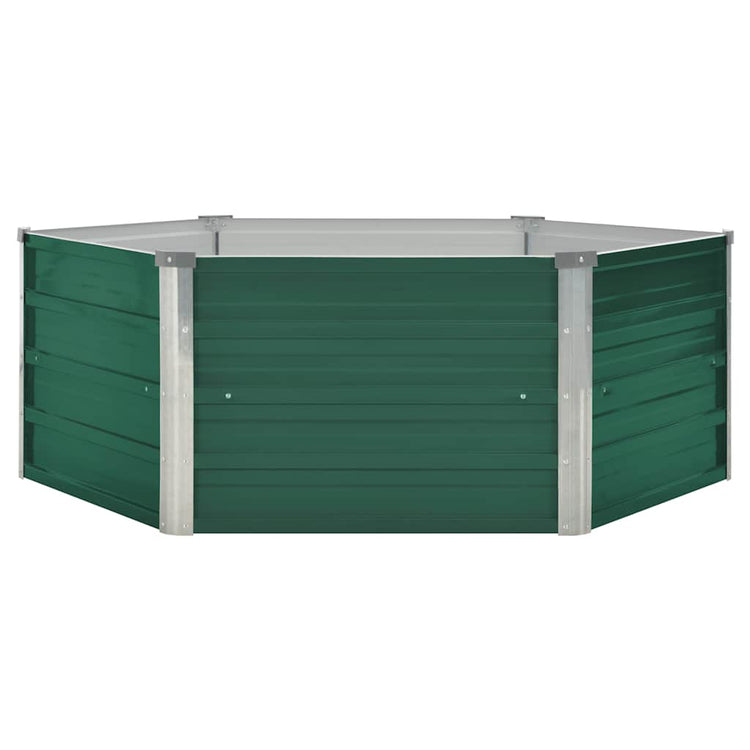 VIDAXL -Pflanzer erhoben 129 x 129 x 46 cm verzinktes Stahlgrün