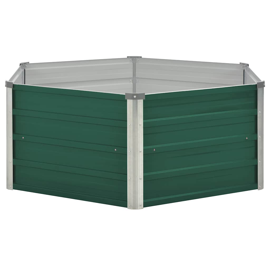 VIDAXL -Pflanzer erhoben 129 x 129 x 46 cm verzinktes Stahlgrün