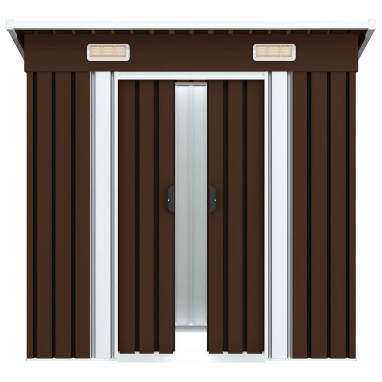 Vidaxl Garden Shed 194x121x181 cm Stahlbraun