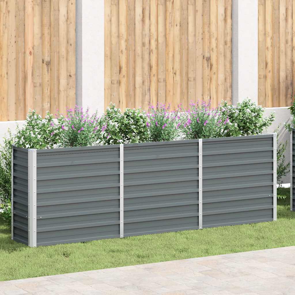 VIDAXL -Pflanzereinsatz 240x40x77 cm verzinkter Stahl grau