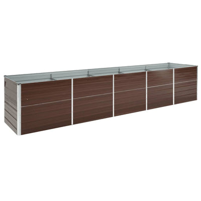 VIDAXL -Pflanzer eingefügt 400x80x77 cm verzinkter Stahlbraun