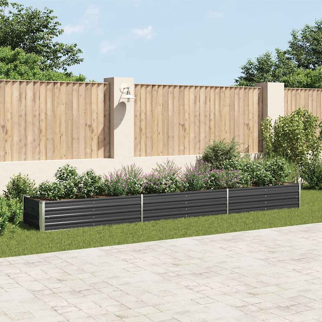 VIDAXL -Pflanzereinsatz 480 x 80 x 45 cm verzinkter Stahl -Anthrazit