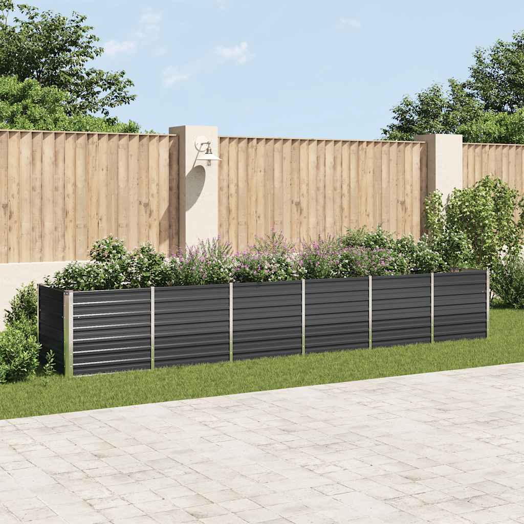 VIDAXL -Pflanzereinsatz 480x80x77 cm verzinkter Stahl -Anthrazit