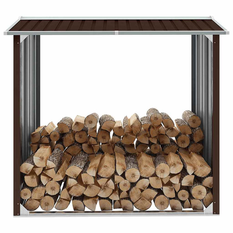 Vidaxl Brennholzschuppen 172x91x154 cm verzinkter Stahlbraun