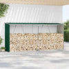 Vidaxl Brennholz Shed 330x84x152 cm verzinktes Stahlgrün