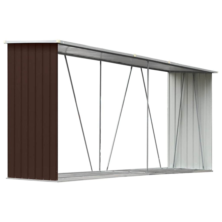 Vidaxl Brennholz Shed 330x84x152 cm verzinkter Stahlbraun