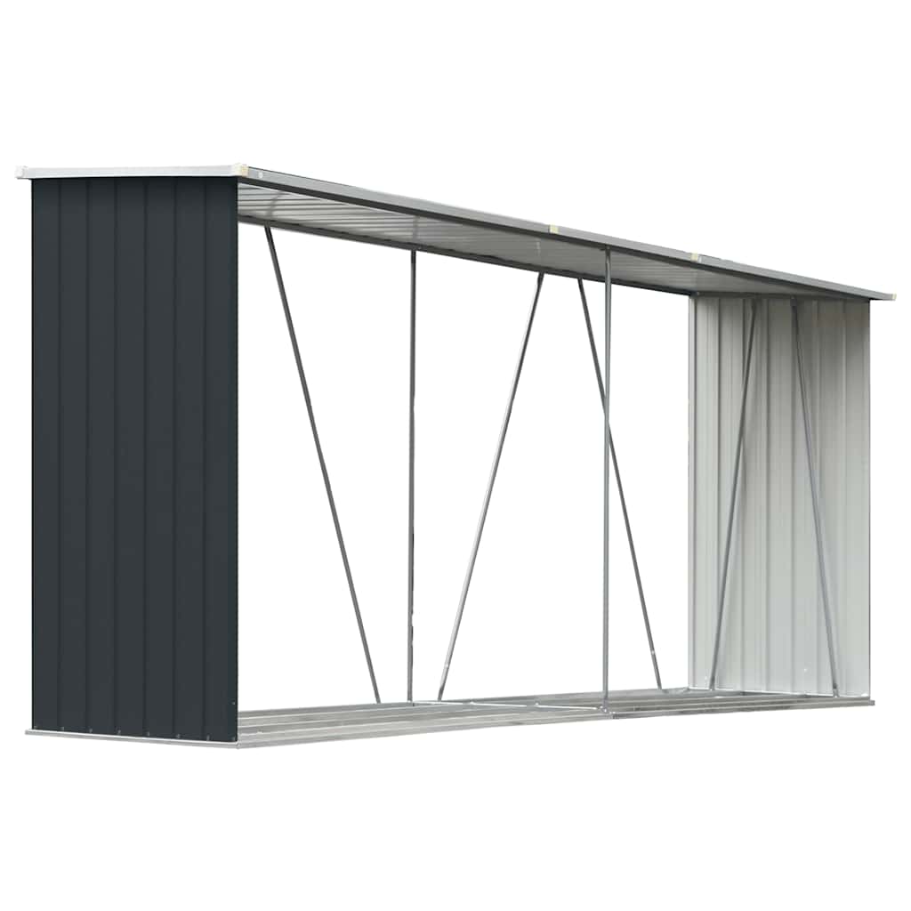 Vidaxl Brennholz Shed 330x84x152 cm verzinkter Stahl -Anthrazit