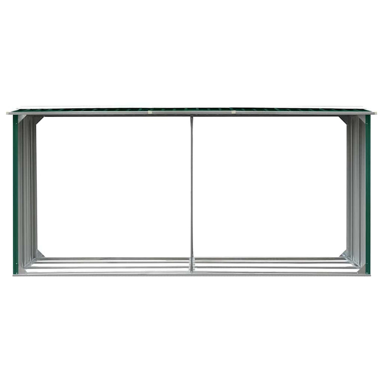 Vidaxl Brennholzschuppen 330x92x153 cm verzinktes Stahlgrün