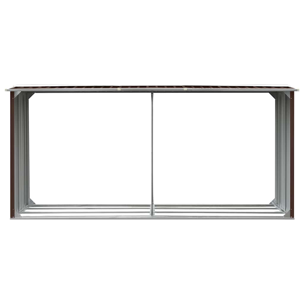Vidaxl Brennholzschuppen 330x92x153 cm verzinkter Stahlbraun