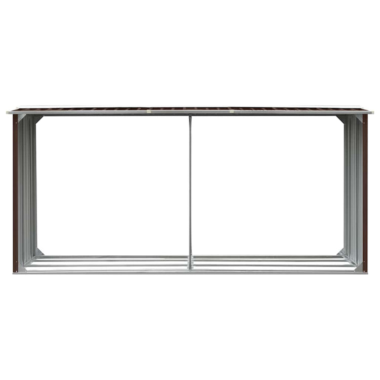 Vidaxl Brennholzschuppen 330x92x153 cm verzinkter Stahlbraun
