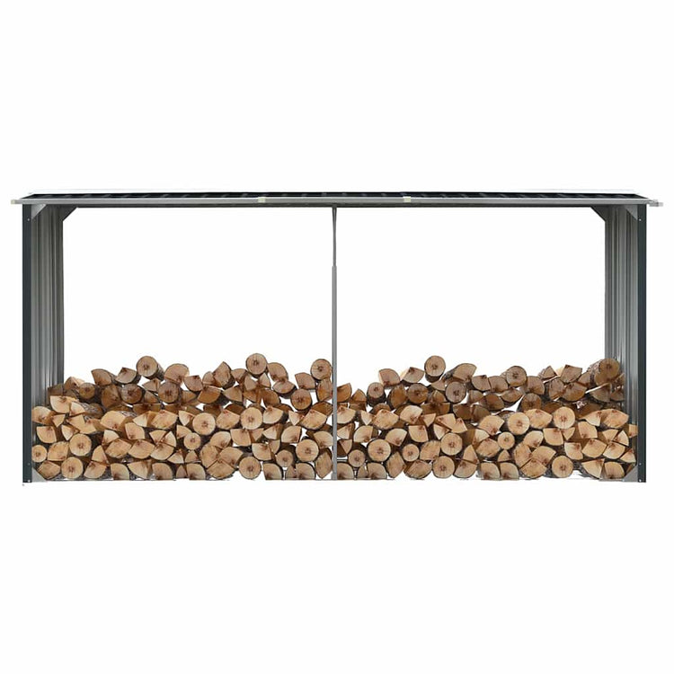 Vidaxl Brennholzschuppen 330x92x153 cm verzinkter Stahl -Anthrazit