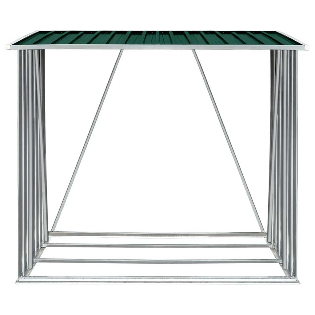 Vidaxl Brennholzschuppen 163x83x154 cm verzinktes Stahlgrün