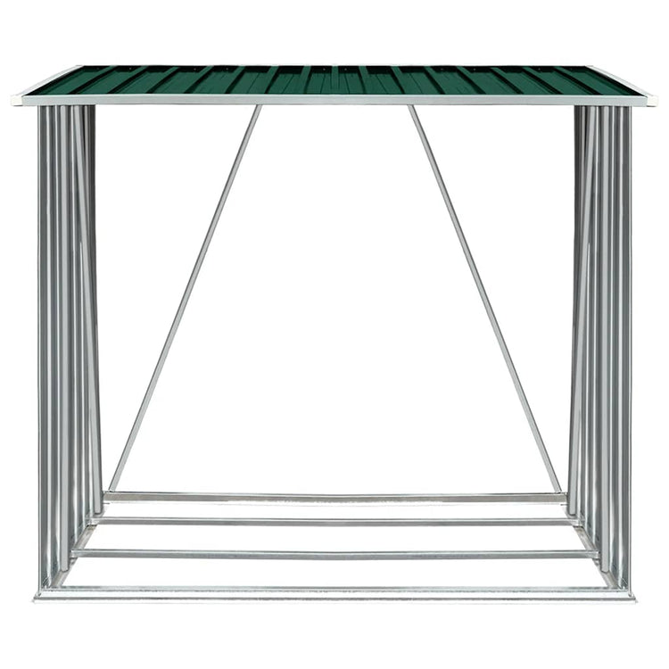 Vidaxl Brennholzschuppen 163x83x154 cm verzinktes Stahlgrün
