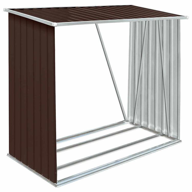 Vidaxl Brennholzschuppen 163x83x154 cm verzinkter Stahlbraun