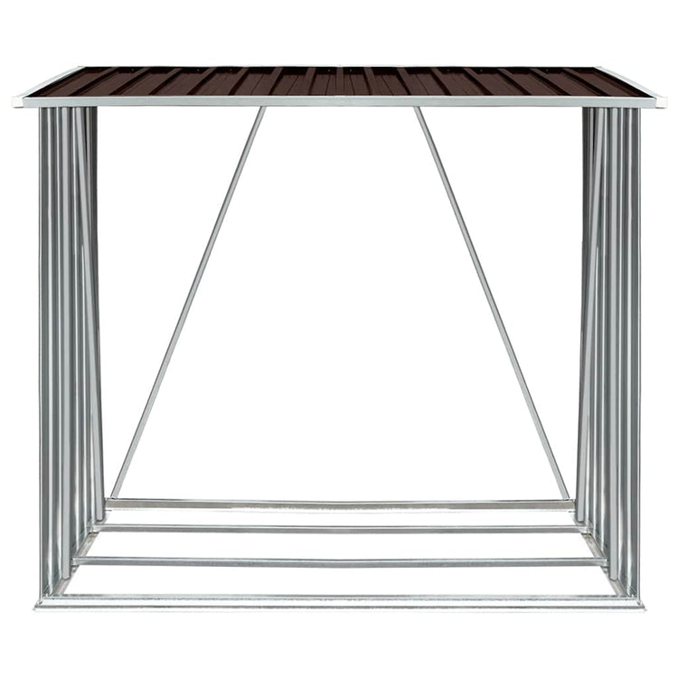 Vidaxl Brennholzschuppen 163x83x154 cm verzinkter Stahlbraun