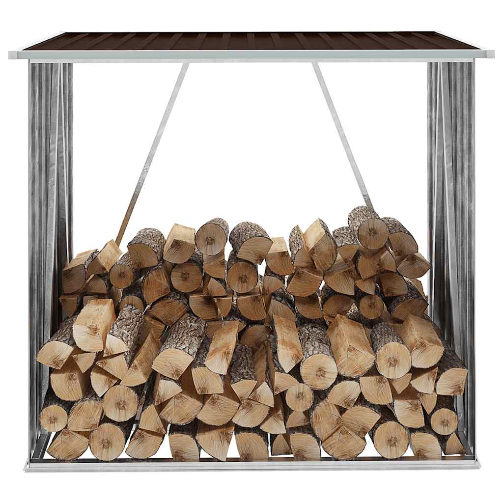 Vidaxl Brennholzschuppen 163x83x154 cm verzinkter Stahlbraun