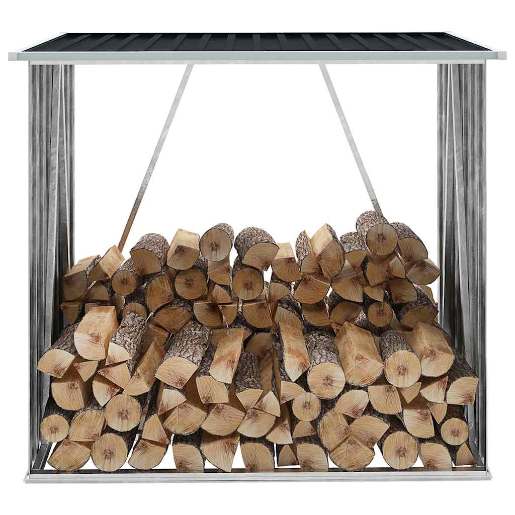 Vidaxl Brennholzschuppen 163x83x154 cm verzinkter Stahl -Anthrazit