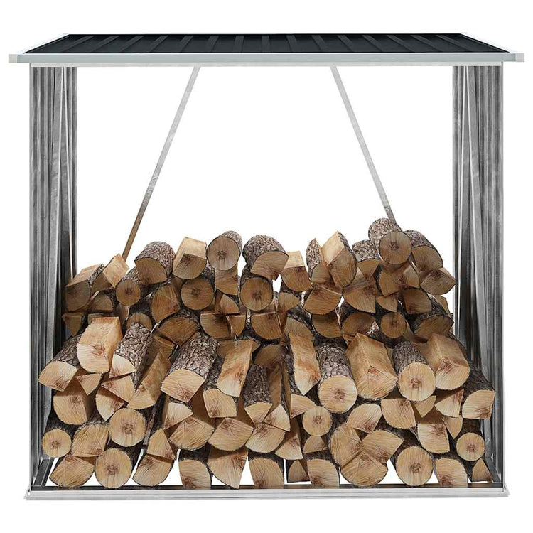 Vidaxl Brennholzschuppen 163x83x154 cm verzinkter Stahl -Anthrazit