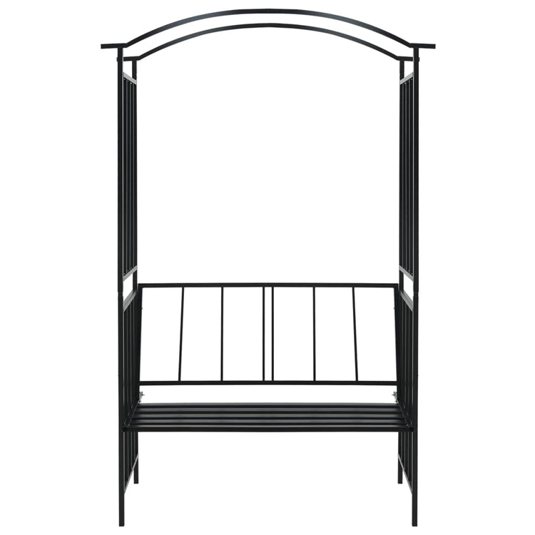 Vidaxl Gartenbogen mit Sofa 128x50x207 cm Eisenschwarz