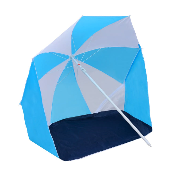 Vidaxl Strandparasol -Zelt 180 cm Stoff blau und weiß