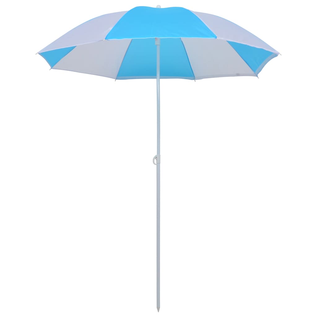Vidaxl Strandparasol -Zelt 180 cm Stoff blau und weiß