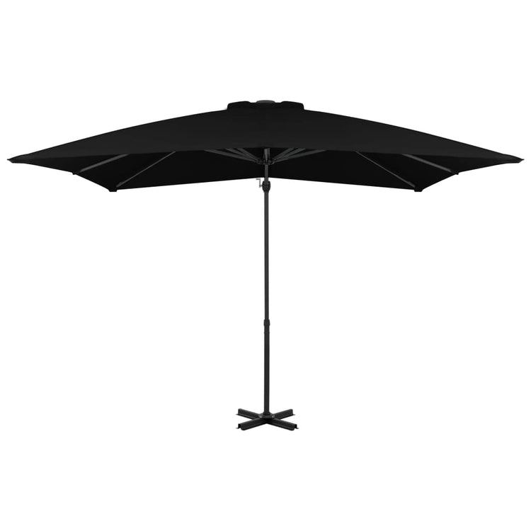 Vidaxl -schwimmendes Parasol mit Aluminiumpol 250x250 cm Schwarz