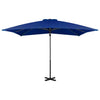 Vidaxl -schwimmendes Parasol mit Aluminiumpol 250x250 cm Azurblau