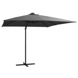 Vidaxl -schwimmendes Parasol mit LED- und Stahlpol 250x250 cm Anthrazitfarbe - afbeelding 1