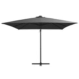 Vidaxl -schwimmendes Parasol mit LED- und Stahlpol 250x250 cm Anthrazitfarbe - afbeelding 2