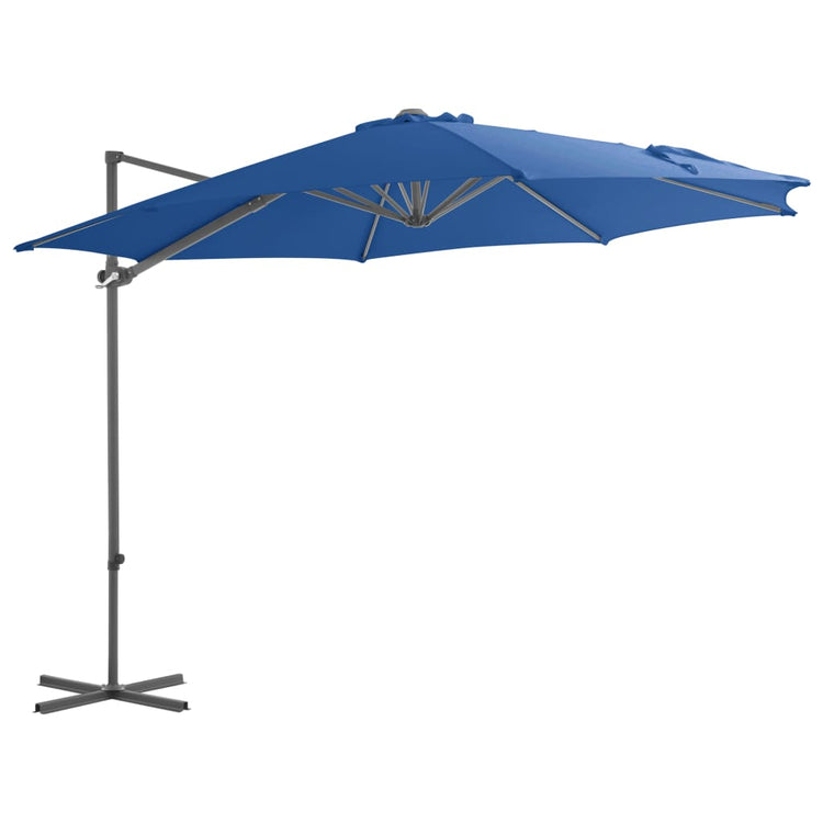 Vidaxl -schwimmender Parasol mit Stahlpol 300 cm Azurblau