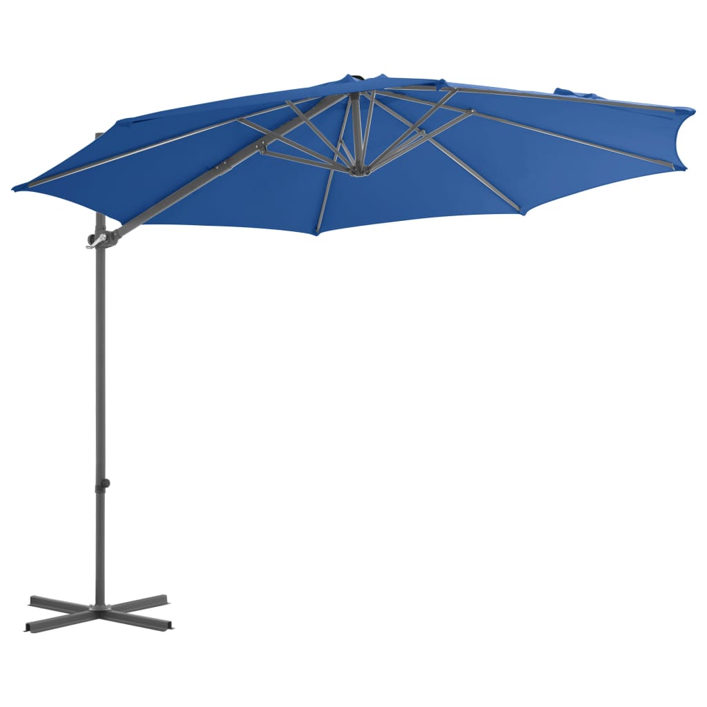 Vidaxl -schwimmender Parasol mit Stahlpol 300 cm Azurblau