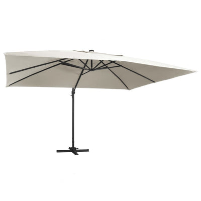 Vidaxl -schwimmendes Parasol mit LED- und Aluminiumpol 400x300 cm Sand -Colored