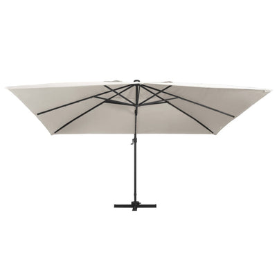 Vidaxl -schwimmendes Parasol mit LED- und Aluminiumpol 400x300 cm Sand -Colored