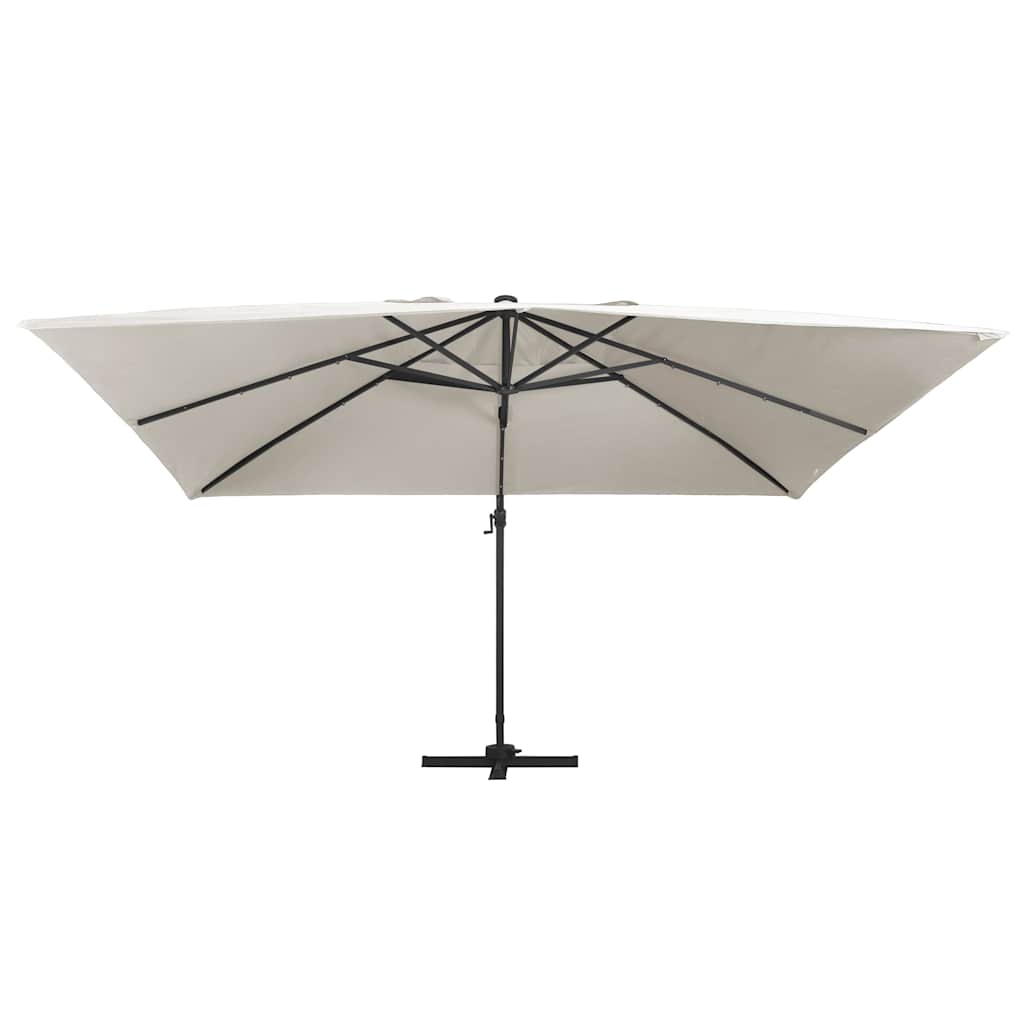 Vidaxl -schwimmendes Parasol mit LED- und Aluminiumpol 400x300 cm Sand -Colored