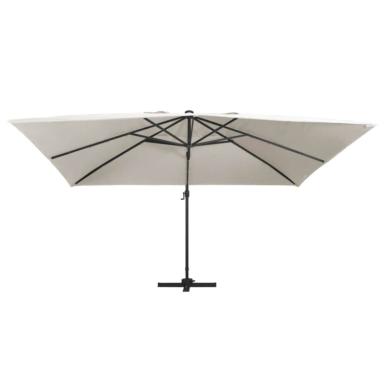 Vidaxl -schwimmendes Parasol mit LED- und Aluminiumpol 400x300 cm Sand -Colored