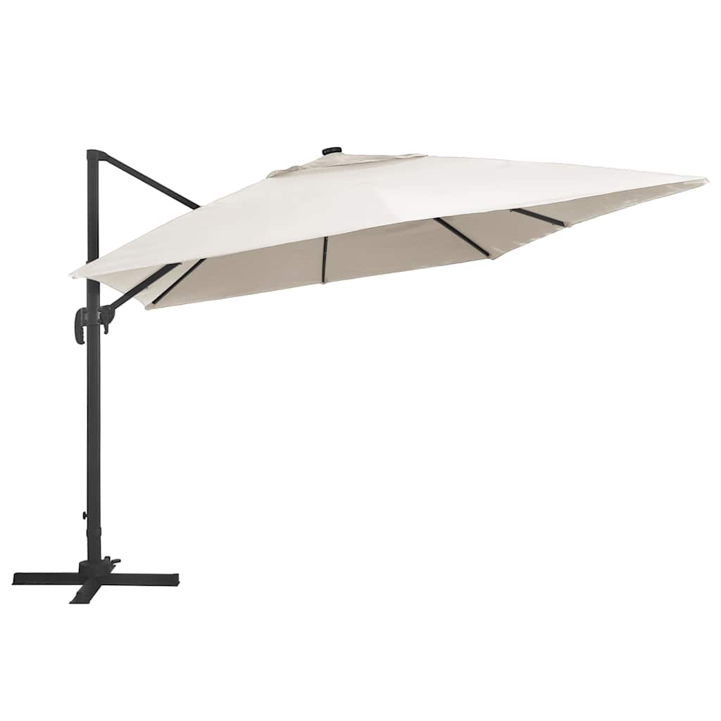 Vidaxl -schwimmendes Parasol mit LED- und Aluminiumpol 400x300 cm Sand -Colored