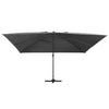 Vidaxl -schwimmendes Parasol mit LED- und Aluminiumpol 400 x 300 cm Anthrazit