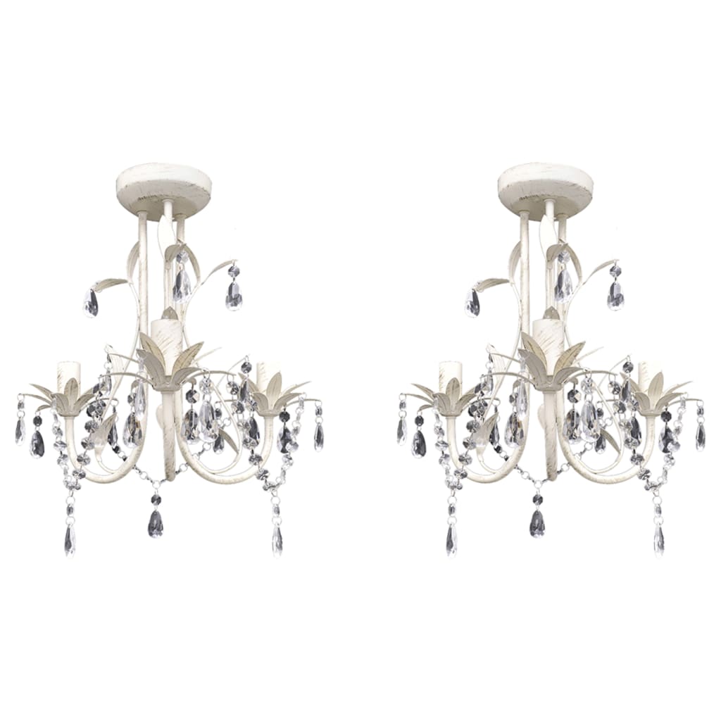 Vidaxl -Kristelier Kristal 2 St elegant White