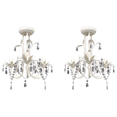 Vidaxl -Kristelier Kristal 2 St elegant White