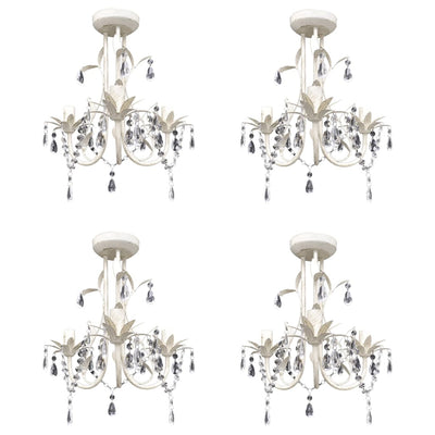 Vidaxl Kristallier Kristal 4 St. elegantes Weiß