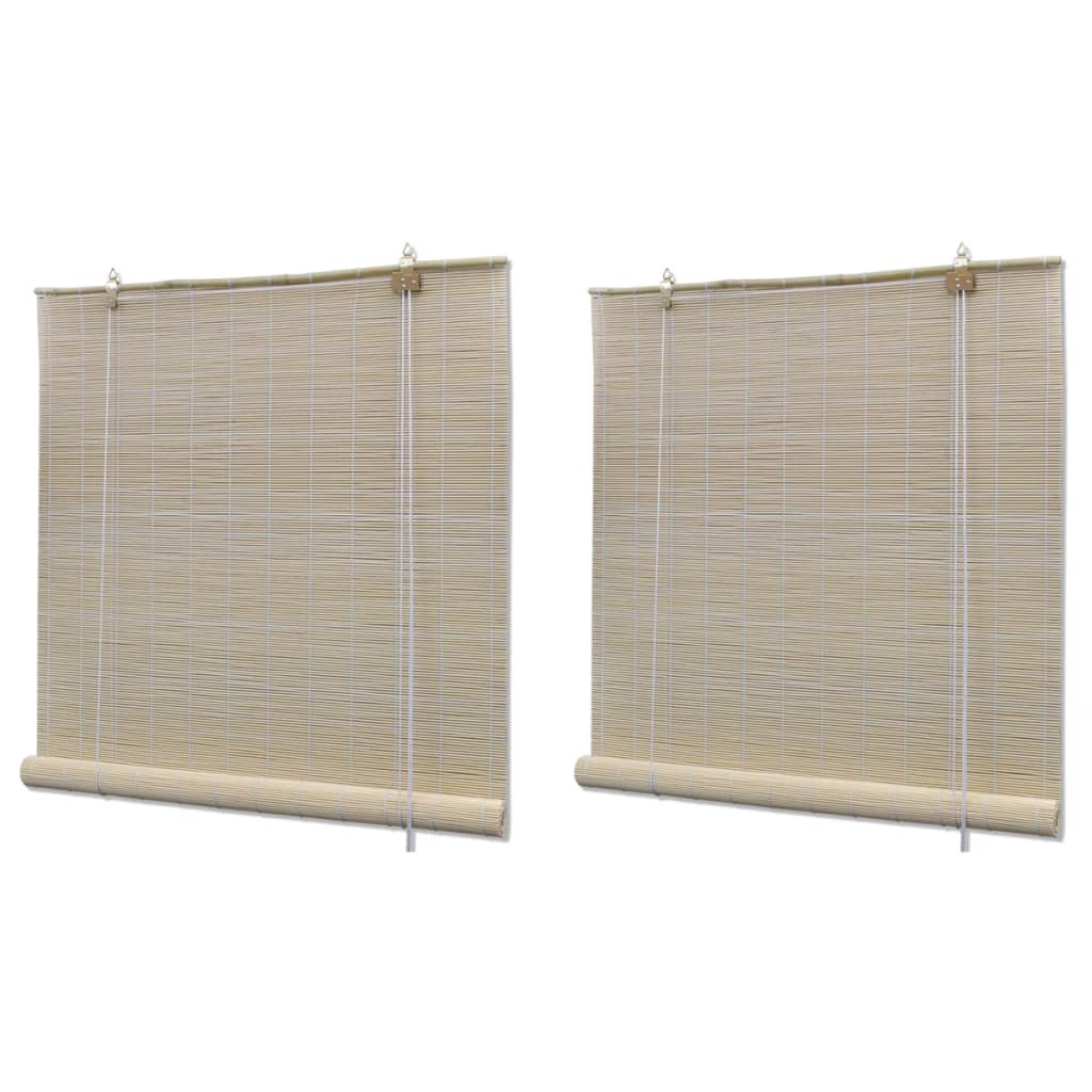 Vidaxl Roller Blinds 2 PCs 120x160 cm Bambus Natural