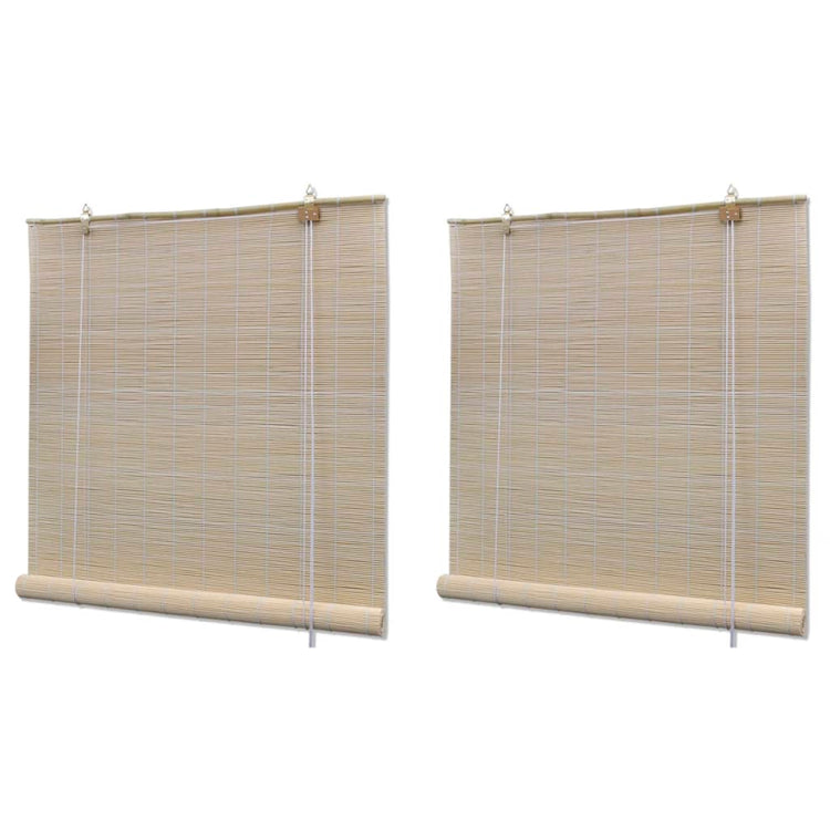 Vidaxl Roller Blinds 2 PCs 120x160 cm Bambus Natural