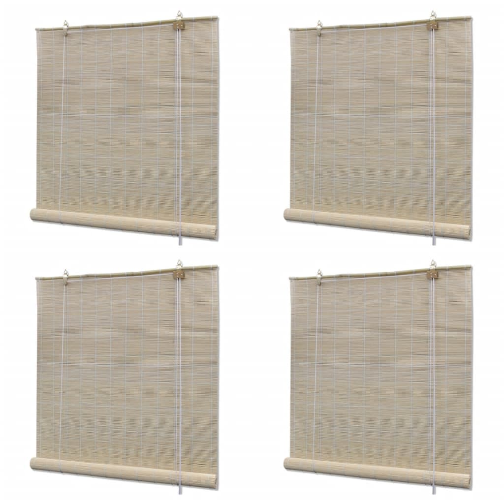 Vidaxl Roller Jalousien 4 PCs 120x160 cm Bambus Natural