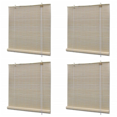 Vidaxl Roller Jalousien 4 PCs 120x160 cm Bambus Natural