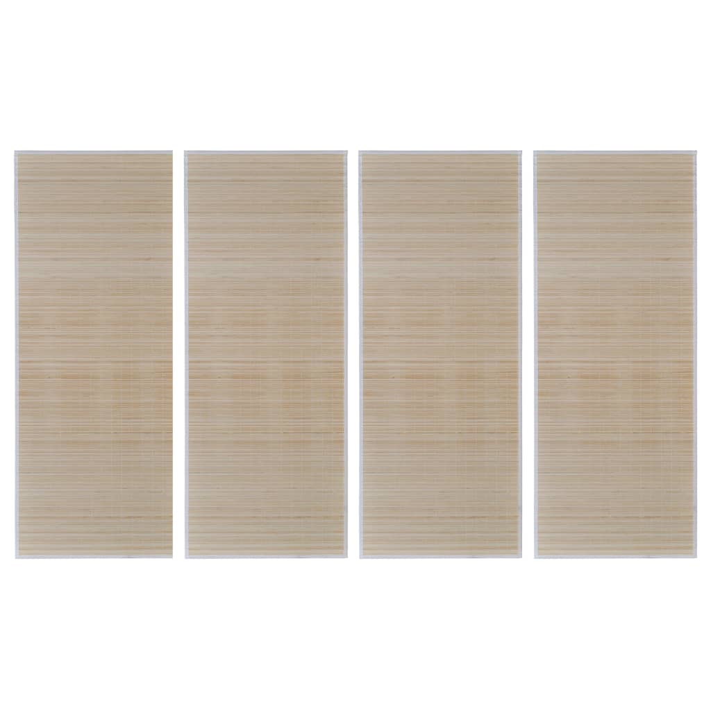 VIDAXL -Teppiche 4 ST Rechteckige 120x180 cm Bambus Natural