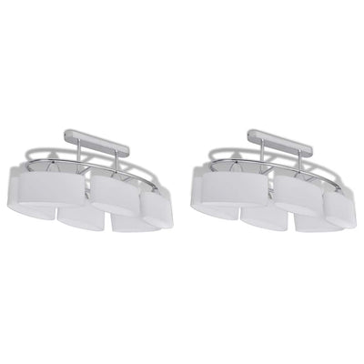 VIDAXL -Deckenlampe mit ellipse -verdrängten Glashauben 2 ST E14